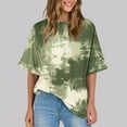 thumbnail image 2 of Pisexur Hauts pour Femmes Mode Décontractée Manches Courtes Col Rond T-Shirts Confortables Amples Imprimé Floral Blouses Printemps Été Hauts Élégants Imprimés Graphiques Grandes Tailles Tops de Sortie S-5TG, 2 of 7