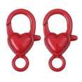 thumbnail image 2 of Abbraccia 2 Pieces Lobster Clasp Lobster Claw Clasp DIY Heart Shape, Cute Keyring Buckle Hook for Purse Keychain, Sewing Charms Keyring Red, 2 of 10