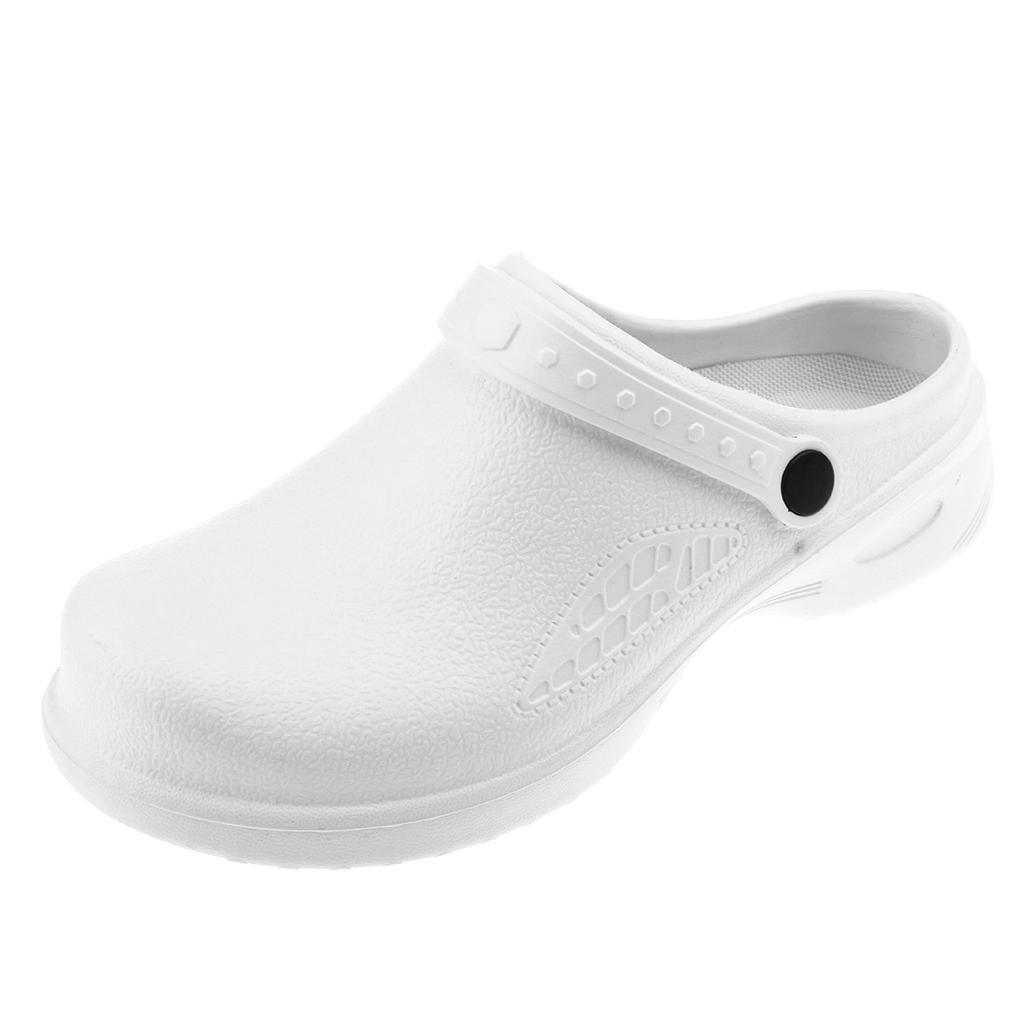Milaget Men Women Cook Nursing Shoes Ultralite Clogs with Strap 40