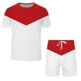 thumbnail image 2 of Akiihool Men's Matching Set Summer Beach 2 Piece Outfits Shirts and Shorts (Red,XXL), 2 of 5
