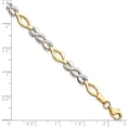 thumbnail image 4 of 10k Two-tone Bracelet Fancy 4.75 mm 7.5 in Polished D/C, 4 of 5