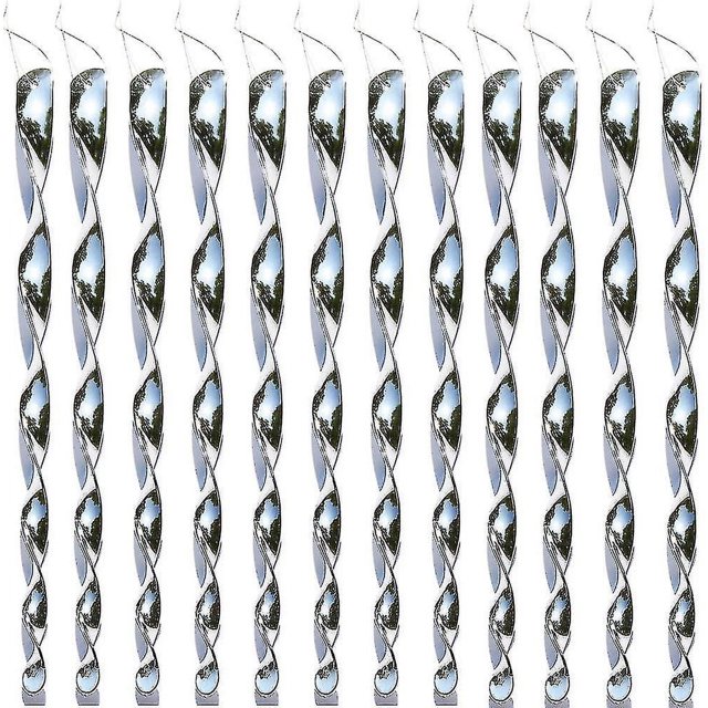 12 piezas de ahuyentador de pájaros en espiral reflectante de viento