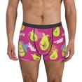 thumbnail image 2 of Goofa Pink Green Avocado Printed Men's Boxer Briefs Underwear, Moisture-Wicking Underwear, Trunk,Soft and Breathable Cotton Underwear-Large, 2 of 9