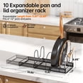 thumbnail image 4 of ORDORA Pots and Pans Organizer Rack, Expandable 11.71-22.85 Inch Pot Rack Under Cabinet, 10+ Adjustable Dividers Storage Pan Organizer Rack for Cookie Sheets, 4 of 8