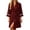 Wine-AnuYalue fuzzy robe, variant on AnuYalue Bathrobe for Women Trendy V Neck Soft Nightgown 3/4 Sleeve Sleepwear Quick Dry Robes Home Wear