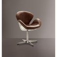 thumbnail image 2 of ACM-96553 - ACME Brancaster Accent Chair w/Swivel (1Pc), Retro Brown Top Grain Leather & Aluminum, 22" Seat Height, 2 of 2
