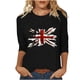 thumbnail image 2 of Fiudx Ofertas Flash Del Día Solo En Línea Blusas de Manga 3/4 para Mujer, Camisa con Estampado Vintage, Informal, Manga 3/4, Cuello Redondo, Blusa Estilo Túnica Boho, 2 of 4
