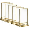 6Pack 4x6" Acrylic Sign Holder with Gold Frames and Vertical Stand, Ideal for Display Wedding Table Numbers, Double Sided Picture, Clear Photos, Menu Holders
