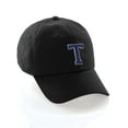 thumbnail image 1 of Customized Letter Intial Baseball Hat A to Z Team Colors, Black Cap White Blue Letter T, 1 of 4