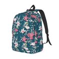 thumbnail image 2 of Naloa Canvas Backpack for Men Women Lilies Flowers Print Rucksack Casual Travel Daypack Large and Small Durable College Tote Satchel Bookbag for Teens, 2 of 8