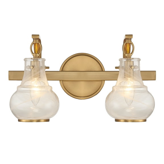 Warm Brass Two Light Bathroom Vanity from the Adams Collection