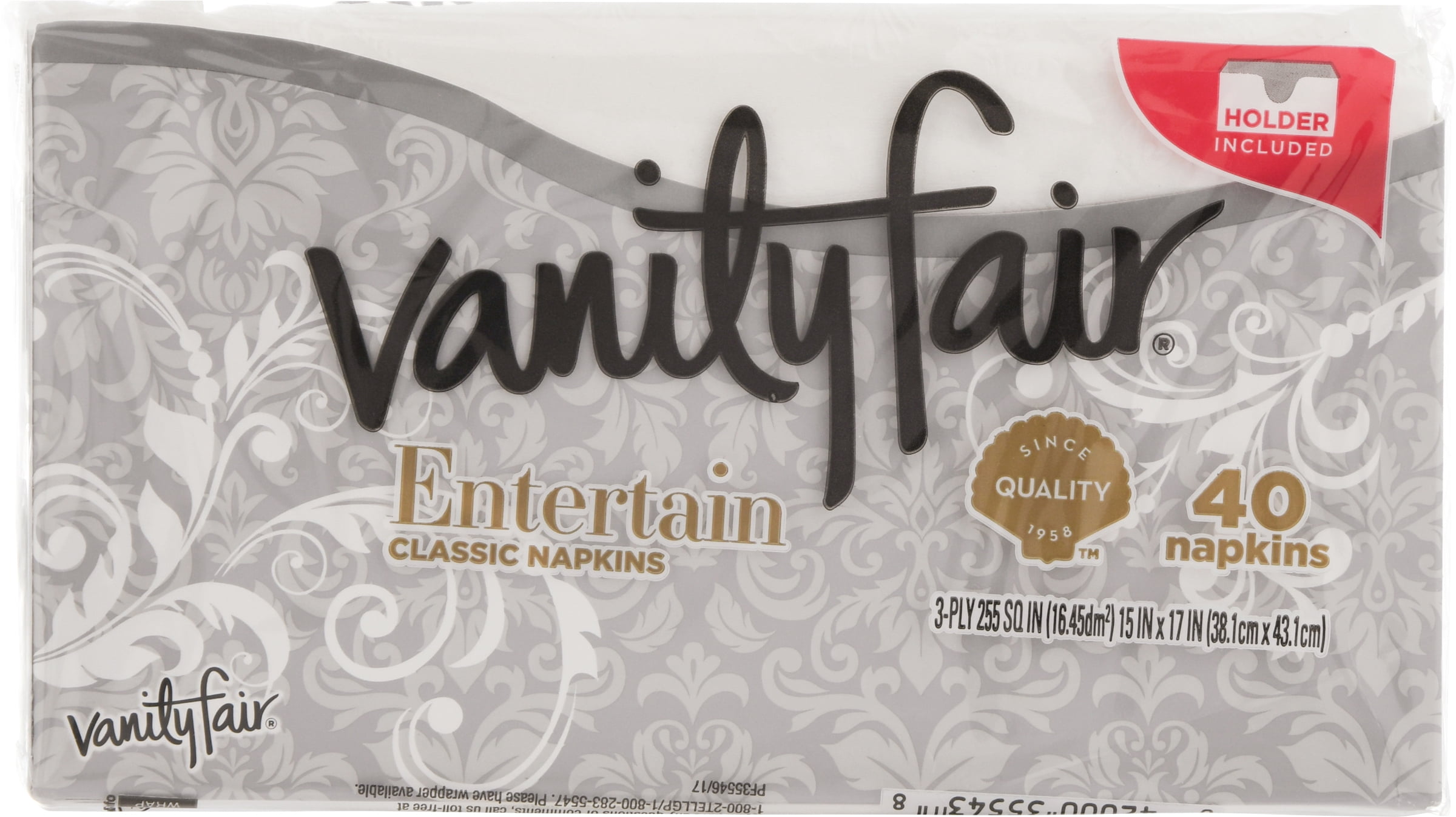Vanity Fair Entertain Classic Napkins White Napkins 40 Count