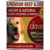 Daves Pet Food 33011385 95 Precent Premium Meats Beef & Chicken Meat Dog Food, 13 oz - Pack of 12