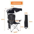 thumbnail image 2 of CozyBox Portable Folding Camping Chairs with Canopy Shade, Beach Chair for Adults, Durable Weather Resistant 600D Cloth, Camping Chair with Canopy for Outdoors [Black], 2 of 7