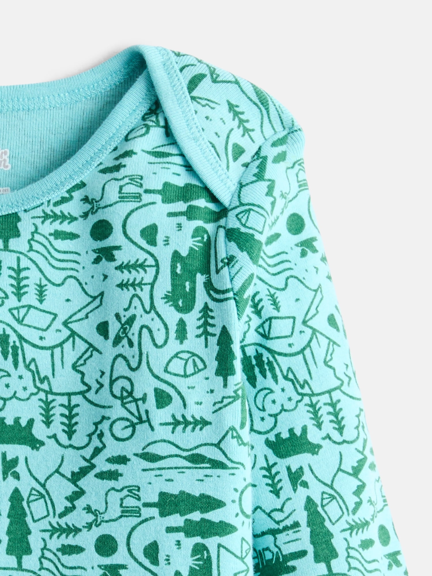 Wonder Nation Baby Boys Graphic Cotton Bodysuit with Long Sleeves, Sizes 0M-24M