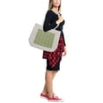 thumbnail image 2 of Exotic Shopping Bag, Asymmetric Order Tropical Leaves on Geometric Background, Eco-Friendly Reusable Bag for Groceries Beach and More, 15.5" X 14.5", Cream, by Ambesonne, 2 of 2