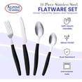 thumbnail image 2 of ALPINE CUISINE Flatware Set 16 Piece Service for 4, Stainless Steel Flatware Cutlery Set Includes Dinner Knives/Forks/Spoons - Great for Camping or College Dorms - Dishwasher Safe - Black, 2 of 7