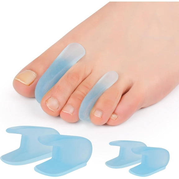 Toe Separators 8PCS Soft Flared Gel Toe Spreader Silicone Toe Spacers for Overlapping Toes - Bunion Corrector Toe Splint Helps with Pain Relief - Restoring Toe for Men and Women