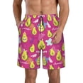 thumbnail image 2 of Uemuo Green Avocado Pattern Men's Swim Trunks Hawaiian Beach Bathing Suit Swimsuits Beach Quick-Dry Shorts with Pockets-, 2 of 9