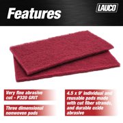 LAUCO 4.5 x 9 Maroon (Very Fine) General Purpose Scuff Pads, 25 Sheets - Scuffing, Scouring, Sanding, Paint Primer Prep Adhesion Scratch - Surface Preparation Automotive Car Auto Body