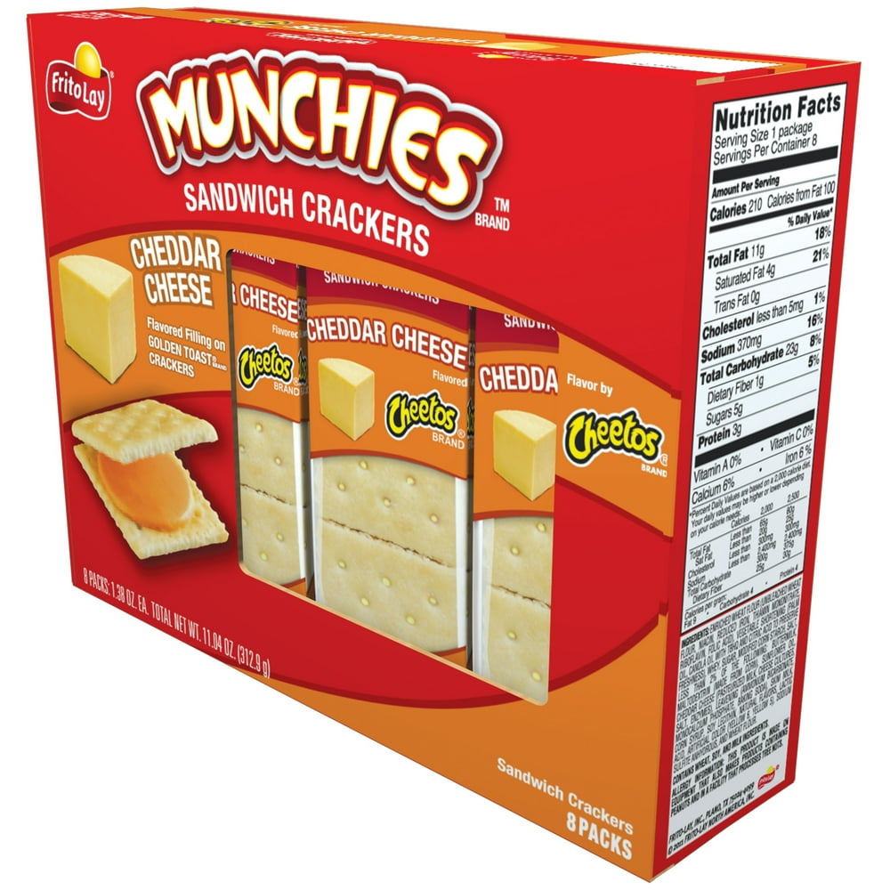 Munchies Cheetos Cheddar Cheese Sandwich Crackers, 1.38 oz Packs, 8