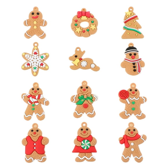 Guangmc 12Pcs Gingerbread Man Ornaments for Christmas Tree Decor