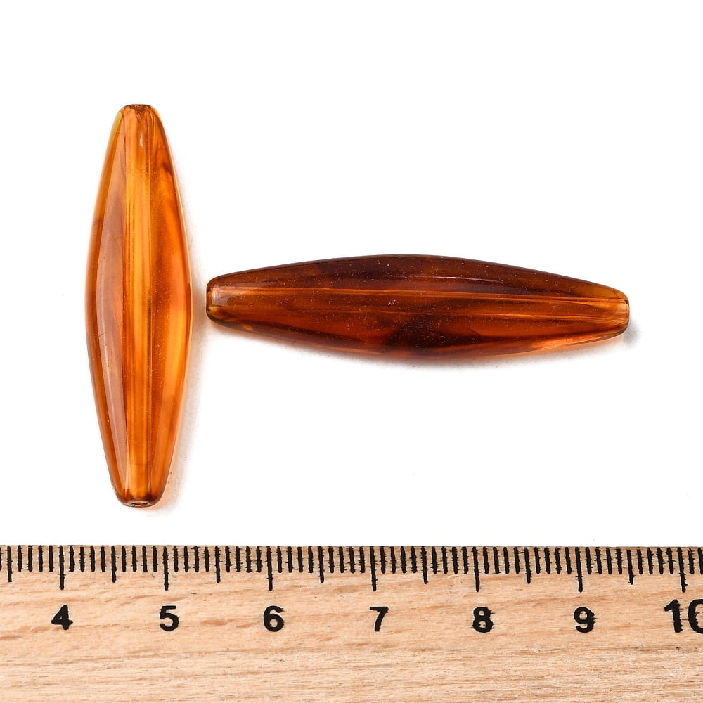 500gs Transparent Acrylic Beads Imitate Amber Beads Horse Eye 41.5x10.5x6mm Hole: 1.8mm about 282pcs/500g