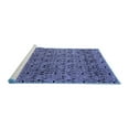 thumbnail image 2 of Ahgly Company Machine Washable Indoor Round Abstract Blue Modern Area Rugs, 5' Round, 2 of 4