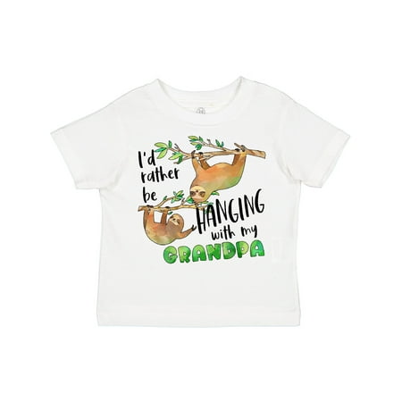 

Inktastic Id Rather Be Hanging with My Grandpa- Cute Sloths Gift Toddler Boy or Toddler Girl T-Shirt