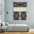 thumbnail image 5 of Vintage Flower Kitchen Curtains Sets for Windows 36 Inch Length, Boho Abstract Colorful Ethnic Floral Rod Pocket Window Treatments Tier Curtains and Valances Set for Bedroom/Bathroom, 5 of 8