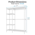 thumbnail image 4 of VIPEK V7 Heavy Duty Garment Rack with Shelves, 5-Tier Freestanding Clothing Rack, 670LB Capacity Wardrobe System, Portable Metal Closet Organizer, White, 4 of 8