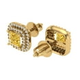 thumbnail image 2 of 1.73 ct Screw-Back Stud Earrings for Women | 5mm Princess Cut Simulated Yellow Diamond | 14K Yellow Gold, 2 of 5