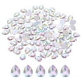 thumbnail image 1 of Uxcell 200Pcs Flat Back Acrylic Teardrop Gems 0.4" x 0.6" Artificial Rhinestones for DIY Crafts Bead Multicolor, 1 of 7