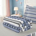 thumbnail image 5 of Erosebridal Modern Geometric Pattern Zipper Full Size Comforter Sets with Fitted Sheet and 2 Pillowcases,Minimalist Lines Zipper Bedding Set,Light Gray Reversible,4pcs, 5 of 7