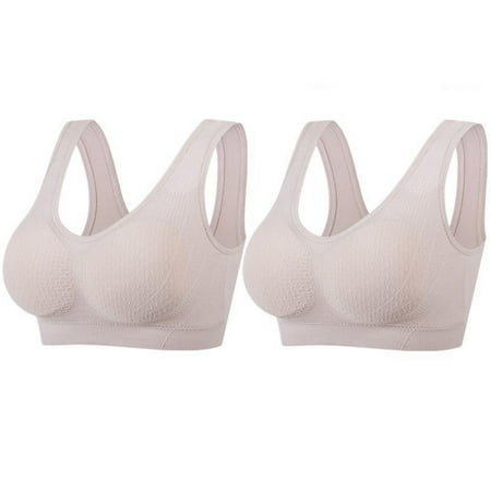 ZHENHONG Bras for Women Plus Size 2Pcs Gathering Bra Comfortable Corset Front Alternating Side Button Lace Bra Slim Shaping Bra Gray Woman Blending Bra L