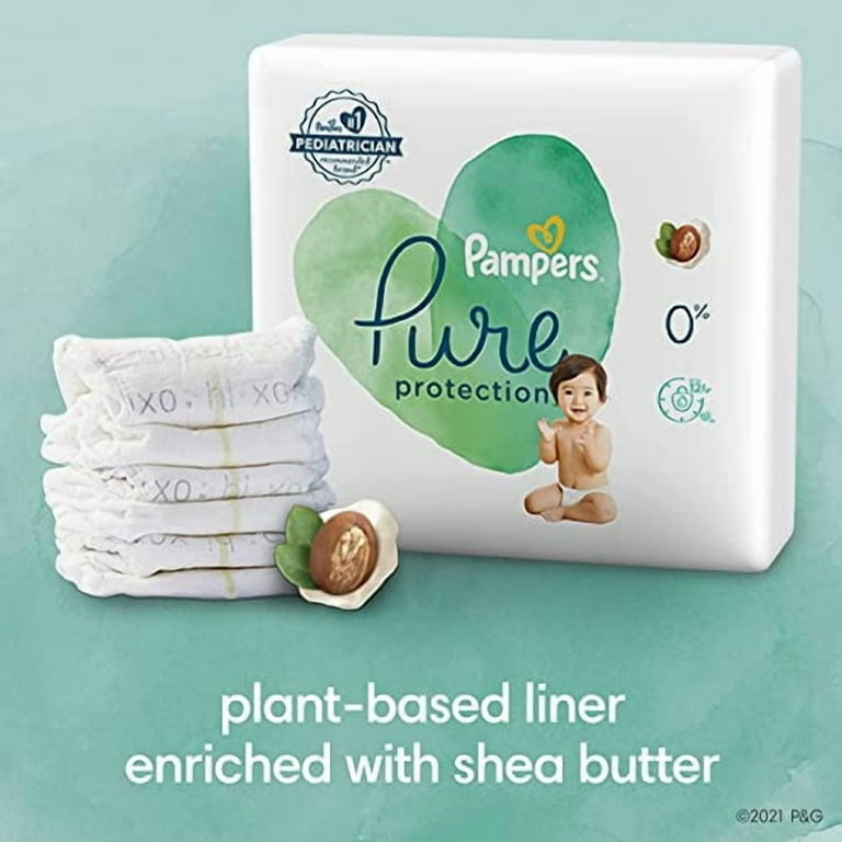 Diapers Newborn/Size 0 (<10 lb), 76 Count - Pampers Pure Protection Disposable Baby Diapers, Hypoallergenic and Unscented Protection, Super Pack (Packaging & Prints May Vary)