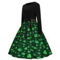 thumbnail image 4 of Qertyioot Patrick's St. Day Robe de Soirée Évasée pour Femmes avec Trèfle, 4 of 9