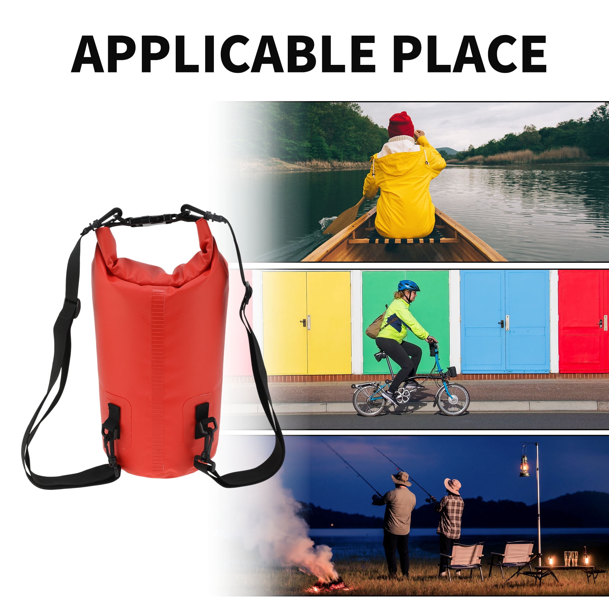 Unique Bargains Durable Waterproof Dry Bag Red Pattern 2