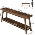 thumbnail image 6 of Tribesigns 70.86-Inch 2-Tier Console Table: Farmhouse Entryway Table, Narrow Sofa Table Behind Couch, Rustic Brown, 6 of 8