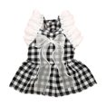 thumbnail image 1 of CSChome Pet Dress Adorable Lace Stitching Ruffle Sleeve Plaid Print Pet Dog Bowknot Princess Daily Wear, 1 of 6