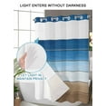 thumbnail image 4 of No Hook Cloth Fabric Shower Curtain with Snap in Liner, Blue Brown Waterproof Shower Curtains Set with See Through Top Window, Vintage Farmhouse Gradient Wooden Grain Bath Curtains Shower 48"x72", 4 of 6