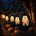 thumbnail image 3 of Halloween Ghost Garland With Lights 12.5Ft Witch Hat Ghost Party Banner For Mantel, Wall, Office, Indoor or Outdoor Party Decor, 3 of 5