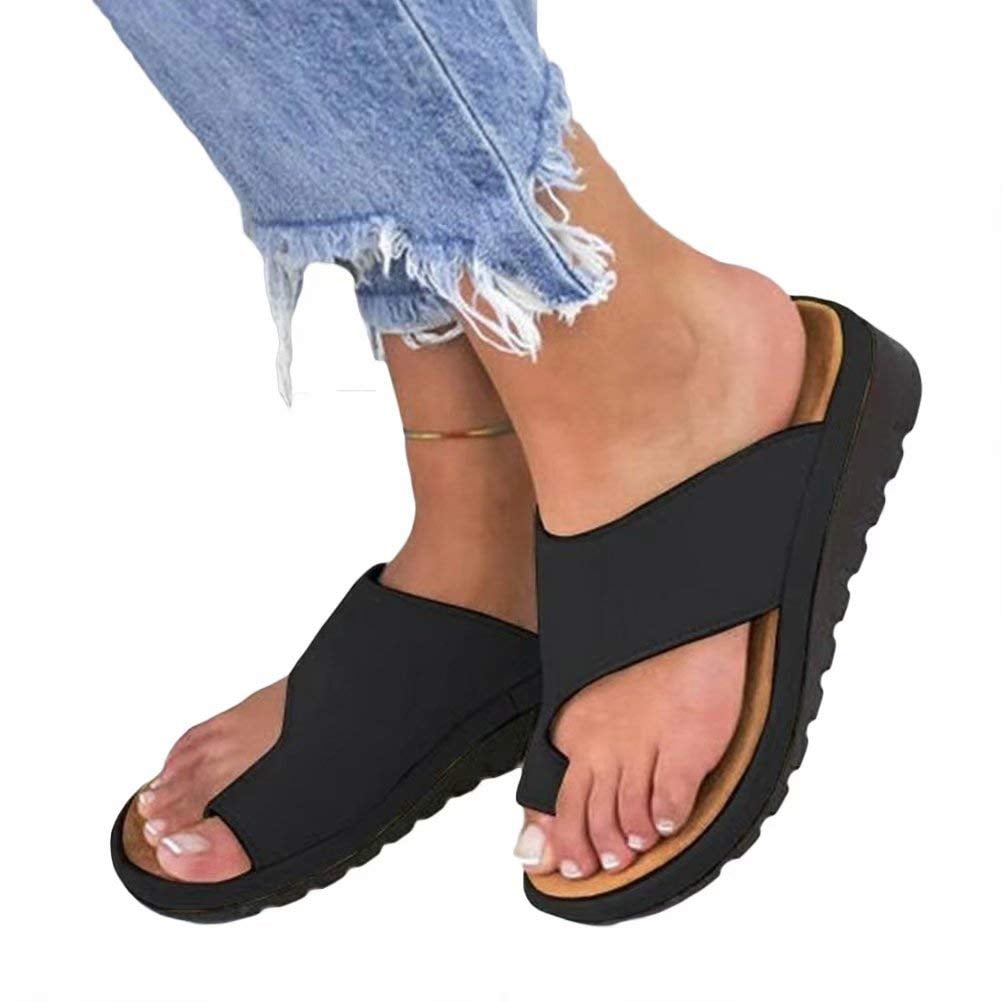 Women Slide Sandals Summer Toe Beach Roman Sandals Pearl Flat Bottom Wear Sandals and Slippers Large Size Womens Shoes Can Be Customized Size
