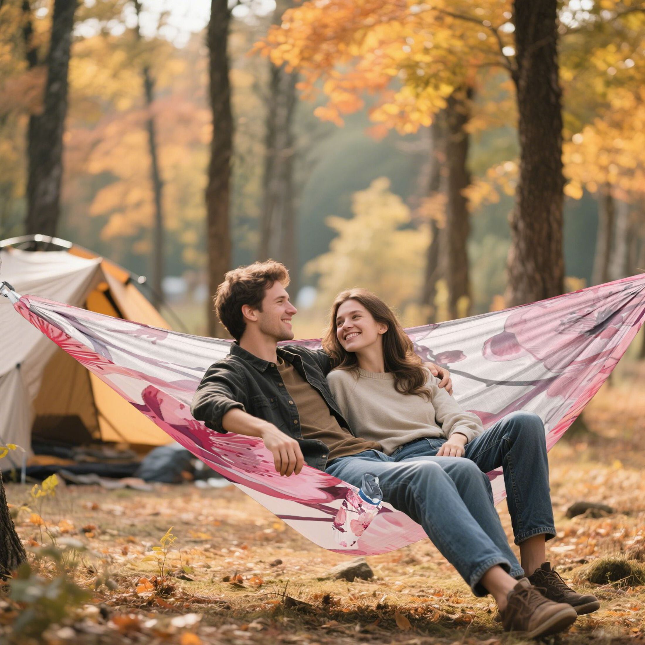 Hammock Camping Hammock Nylon Portable Hammock Travel Camping Hammock Large Pink Flowers