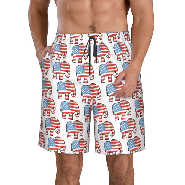 Fotbe Elephant Trajes de Baño Estampados para Hombre, Shorts de Verano de Secado Rápido, Ropa de Playa, Bañadores-3X-Large