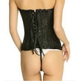 thumbnail image 3 of SAYFUT Fashion Women's Lace Up Boned Sexy Overbust Corset Bustier Plus Size Bodyshaper Top with G-String Black Size S-6XL, 3 of 7