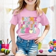 thumbnail image 2 of MIXUE Toddler Girls Tops & T-Shirts 100 Days Of School Letter Print Round Neck Short Sleeve Casual Pullover Tshirts Outwear,Pink,4-5 Years, 2 of 4