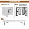 thumbnail image 4 of Folding Table 8 Ft Heavy Duty Fold Up Camping Working Table Indoor Outdoor Plastic Utility Party Dining Table Easy to Assemble with Lock Function White, 4 of 6