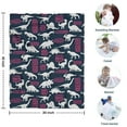 thumbnail image 4 of DarkBlue Cartoon Dinosaurs SpeechBubbles Pattern Blanket,Comfortable Soft Flannel Throw Blanket,All Season,Warm Lightweight Blankets for Sofa Bed Couch Living Room Chair,30"x40", 4 of 4