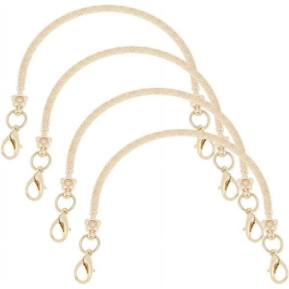 4Pcs Metal Purse Handles Light Gold Clutch Bag Handles Bag Replacement Handle Iron Handbag Handle Frame DIY Handbag Purse Handle Straps Making Replacement Supplies 10.5x11.7x0.5cm